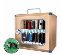 ZGHQHCDRH Mobile phone storage cabinets, Stainless Steel Cell Phone Creative combination lock cell phone safe deposit box Wall-mounted or portable Easy to use Doesn't hurt the(Gold,16-bit)