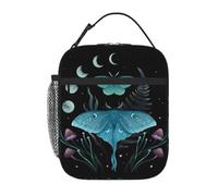 ZGHQHCDRH Moonlit Garden Luna and Emerald Insulated Lunch Bag Moonlight Boho Floral Food Container Bags Leakproof Cooler Thermal Lunch Box