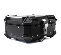 ZGHQHCDRH Motorbike Luggage, Top Case Motorcycle Aluminum 100L 80L 65L 55L 45L 36L 28L Motorcycle Tour Tail Box Trunk Luggage Top Box Can Store Helmet(Black,45L)