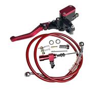 ZGHQHCDRH Motorcycle Hydraulic Clutch Kit Lever Master Cylinder Knitting Oil Hose Fit for Racing Yamaha Kawasaki Honda Suzuki(Red-FB)
