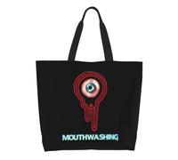 ZGHQHCDRH Mouthwashings Grocery Shopping Bags Funny Print Canvas Shopper Shoulder Tote Bags Big Capacity Washable Handbag