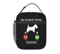 ZGHQHCDRH My Scottish Terrier is Calling Insulated Lunch Bags for Women Scottie Dog Resuable Thermal Cooler Bento Box Fit Office School