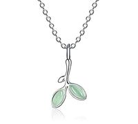 ZGHQHCDRH necklace, Fashion Green Enamel Lucky Tree Leaves Necklace Pendant Chain For Women Charm Classic Silver 925 Sterling Silver Jewelry