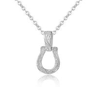 ZGHQHCDRH necklace, Gold Filled U-shape Horseshoe Silver Necklace Sterling Designer Jewelry(Silver)