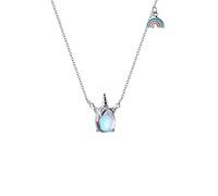 ZGHQHCDRH Necklaces, Autumn Dream Unicorn Sparkling Opal Pendant Fashion Real 925 Sterling Silver Rainbow Necklace For Women Jewelry Gift