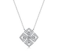 ZGHQHCDRH Necklaces, Classic Square Shape 5A CZ Necklace 925 Sterling Silver Sparkling Luxury Pendant Necklace for Women Fine Wedding Jewelry