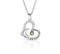 ZGHQHCDRH Necklaces, S925 Sterling Silver Birthstone Necklace Crystal Heart Moon Geometry Dainty Trendy Choker Delicate Necklace Chain Gift Jewelry For Her Girls Couples