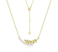 ZGHQHCDRH Necklaces, Sterling Gold Plated Necklace For Women, S925 Sterling Silver Switchgrass Shell Bead Dainty Trendy Choker Delicate Necklace Chain Gift Jewelry For Her Girls Couples