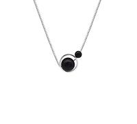 ZGHQHCDRH Necklaces, Sterling Natural Stone Necklace For Women S925 Sterling Silver Geometric Circle Onyx Dainty Trendy Choker Delicate Necklace Chain Gift Jewelry For Her Girls Co