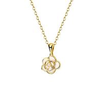 ZGHQHCDRH Necklaces, Sterling S925 Sterling Silver Necklace For Women Elegant Ladies Necklace Golden Camellia Shape Minimalist Style Necklaces Gift Jewelry For Girls