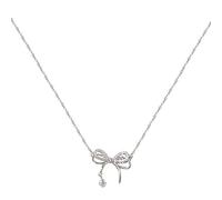 ZGHQHCDRH Necklaces, Sterling Sweet Necklace For Women S925 Sterling Silver Bow Zircon Dainty Trendy Choker Delicate Necklace Chain Gift Jewelry For Her Girls Couples