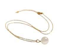 ZGHQHCDRH Necklaces, Sterling Vintage Necklace For Women S925 Sterling Silver Natural White Onyx Beads Dainty Trendy Choker Delicate Necklace Chain Gift Jewelry For Her Girls Couples