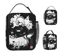 ZGHQHCDRH NieRAutomata 2B Japan Lunch Bag Casual Lunch Box for Child Picnic Portable Cooler Bag Oxford Print Thermal Lunch Bags