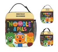 ZGHQHCDRH Noodle & Pals Micro Lunch Bag Travel Lunch Box for Women Retro Custom Thermal Lunch Bags Oxford Portable Cooler Bag