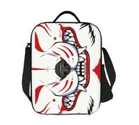 ZGHQHCDRH Oni Demon Kitsune Grin Insulated Lunch Bag for Women Fox Aunumart Japanese Thermal Cooler Lunch Box Beach Camping Travel