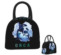 ZGHQHCDRH Orca Aquatic Sea Ocean - Top Tees Killer Whale Lunch Bags Insulated Bento Box Lunch Tote Picnic Bags Cooler Bag for Woman