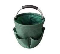 ZGHQHCDRH Outdoor folding large-capacity storage bag multi-compartment portable hand basket picnic travel storage bucket(Green)