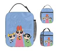 ZGHQHCDRH P-Powerpuffs Girls Lunch Bag for Unisex Graphic Design Lunch Box Retro Outdoor Picnic Cooler Bag Portable Oxford Thermal
