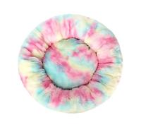 ZGHQHCDRH Pet Calming Bed, Full-size Washable Donut Shape, Designed Like A Donut, Suitable As A Comfortable Sleep Aid For All Types Of Cats.(Dazzling Color,M 1pcs)