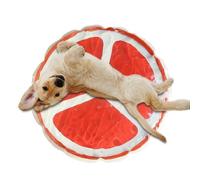 ZGHQHCDRH Pet Cooling Mat - Cute Water Sensory Pad for Puppy,Foldable Leakproof Round Dog and Cat with Fruit Pattern(Pomegranate)