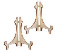 ZGHQHCDRH Plate display stand, Holder Plastic Picture Easel Display Snd Frame White Gold,2 Pack Folding Plate Holders Dish(Wit,10inch)