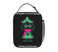 ZGHQHCDRH Ralsei Fluffy Boys Deltarune Games Merch Insulated Lunch Bag for School Food Storage Bag Portable Thermal Cooler Lunch Boxes