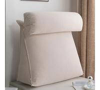 ZGHQHCDRH Reading pillow， Triangular Cushion With Adjustable Neck,Back Support Backrest Cushion For Sofa Bed,Headboard Lumbar Support Pillows Ergonomic Backrest Pillow For Gaming(Ivory,45x45x20cm)