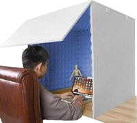ZGHQHCDRH Recording studio, Portable Sound Recording Vocal Booth Box, Microphone Isolation Cube, Shield For Home Office Studio, Blog, Use(Blue)