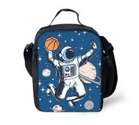 ZGHQHCDRH Rocket Astronaut Shoulder Strap Insulated Bag Lunch Box Bag Cartoon for Boy/Girls Best Gifts Student Waterproof Lunch Bag Picnic