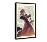 ZGHQHCDRH Saber Fate Stay Night Anime Vintage Dictionary Art Poster Canvas Poster Wall Art Decor Print Picture Paintings for Living Room Bedroom Decoration 20x30inch(50x75cm)