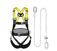 ZGHQHCDRH safety harness, 5-Point Waist Protection Full Body Safety Harness for High-Altitude Work Fall Prevention/Single Rope/2M(Single Rope,3 Months)