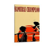 ZGHQHCDRH Samurai ChamplooModern Wall Art Poster Textured Canvas Print for Living Room A Striking Centerpiece for Your Home Office DecorFrame-style24x36inch(60x90cm)