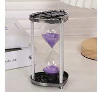 ZGHQHCDRH sand clock, Metal Frame Decorative 5/10 Minute Children's Hourglass,Tooth Brushing/Bathing/Cooking/Cleaning Timer,Study Office Decoration(Blu,5 minutes 11.5 * 7cm)