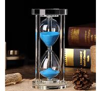 ZGHQHCDRH sand clock, Transparent Crystal Hourglass Timer Sand Clock Crafts Glass Decoration, Sandglass,15 Minutes/30 Minutes/60 Minutes,Home Desk Decor Xmas Birthday G(Blu,30 minutes(17 * 8cm))