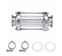 ZGHQHCDRH Set 1 PC 38mm Diopter + 2 PCS .5" Tri Clamp + Gasket Sanitay Flow Sight Glass SUS 304 Stainless Steel Homebrew 143 PSI