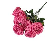 ZGHQHCDRH Seven simulated rose flowers bridal wedding decoration props home decoration holiday party photography props(Rosy Red)