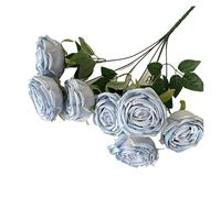 ZGHQHCDRH Seven simulated rose flowers bridal wedding decoration props home decoration holiday party photography props(Blue)