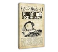 ZGHQHCDRH Sherlock Holmes Vs Nessie Vintage Poster Canvas Poster Bedroom Decor Landscape Office Room Decor Gift 12x18inch(30x45cm)