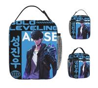 ZGHQHCDRH Solo Levelings Lunch Bag Vintage Lunch Box Outdoor Picnic Portable Thermal Lunch Bags for Unisex Waterproof Print Cooler Bag