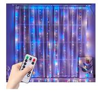 ZGHQHCDRH String Lights, Window Curtain String Lights|USB Powered Fairy Lights|8 Lighting Modes Remote Dimmable|Ideal for Wedding Party Home Garden Bedroom Ou(Colourful,W3xH2M(9.8x6.5FT))