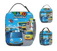 ZGHQHCDRH Tayo The Little Bus Lunch Bag for Women Print Lunch Box Fun Travel Cooler Bag Convenient Oxford Thermal Tote Handbags