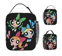 ZGHQHCDRH The Powerpuffs Girls Lunch Bag for Adult Graphic Design Lunch Box Casual Office Cooler Bag Portable Waterproof Tote Food Bags