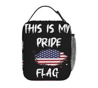 ZGHQHCDRH This is My Pride Flag USA America 4th of July Insulated Lunch Bag Food Container Reusable Thermal Cooler Bento Box for Travel