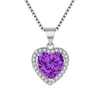 ZGHQHCDRH Trendy 925 Necklace Heart Pendant Jewelry with Zircon Gemstones Anniversary for Women Wedding Party Promise Gift