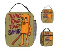 ZGHQHCDRH Tung Tung Tung Sahur Italian Brainrot Meme Lunch Bag Fashion Lunch Box Women Picnic Portable Cooler Bag Oxford Graphic Design