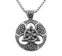 ZGHQHCDRH Viking Symbol Celtic Knot Titanium Steel Men Necklace Pendant Punk for Boyfriend Hip hop Rock Party Jewelry Creativity Gift