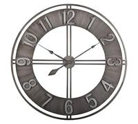 ZGHQHCDRH Wall Clock, 3D Gear Vintage Industrial Silent Roman Numeral Hanging Clock, Open Face Metal Skeleton Clock Silent Wall Clock for Living Room, Patio, Home Decor(60cm)