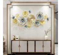 ZGHQHCDRH wall clocks for living room, Large Clock For Wall Art Decoration Metal Ginkgo Leaf Wall Clocks Silent Non-Ticking Battery Operated Wall-Mounted Clock