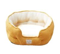ZGHQHCDRH Warm-colored, soft cotton fleece semi-enclosed pet bed, suitable for cats and dogs, portable and practical for home use.(Yellow,L)