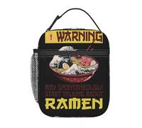 ZGHQHCDRH Warning May Spontaneously Start Talking About Ramen - The Great Wave of Ramen One Lunchbag